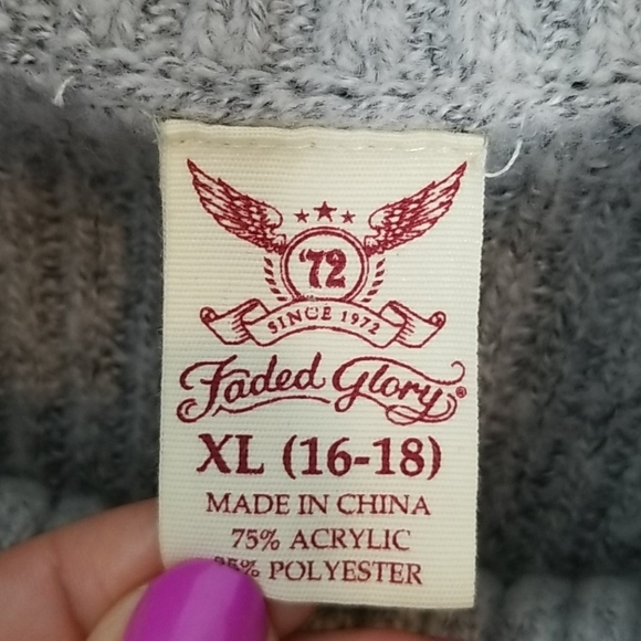 Soft Gray Cowl Neck Side Zip poncho Sweater XL Extra Large - Picture 6 of 9